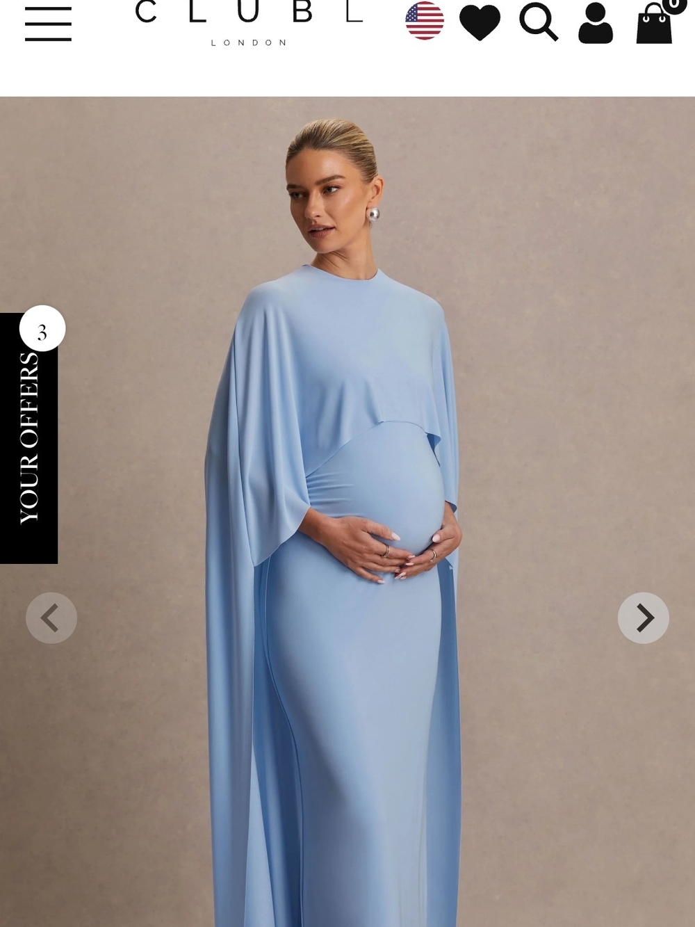 Club L London Maternity Gown in Light Blue